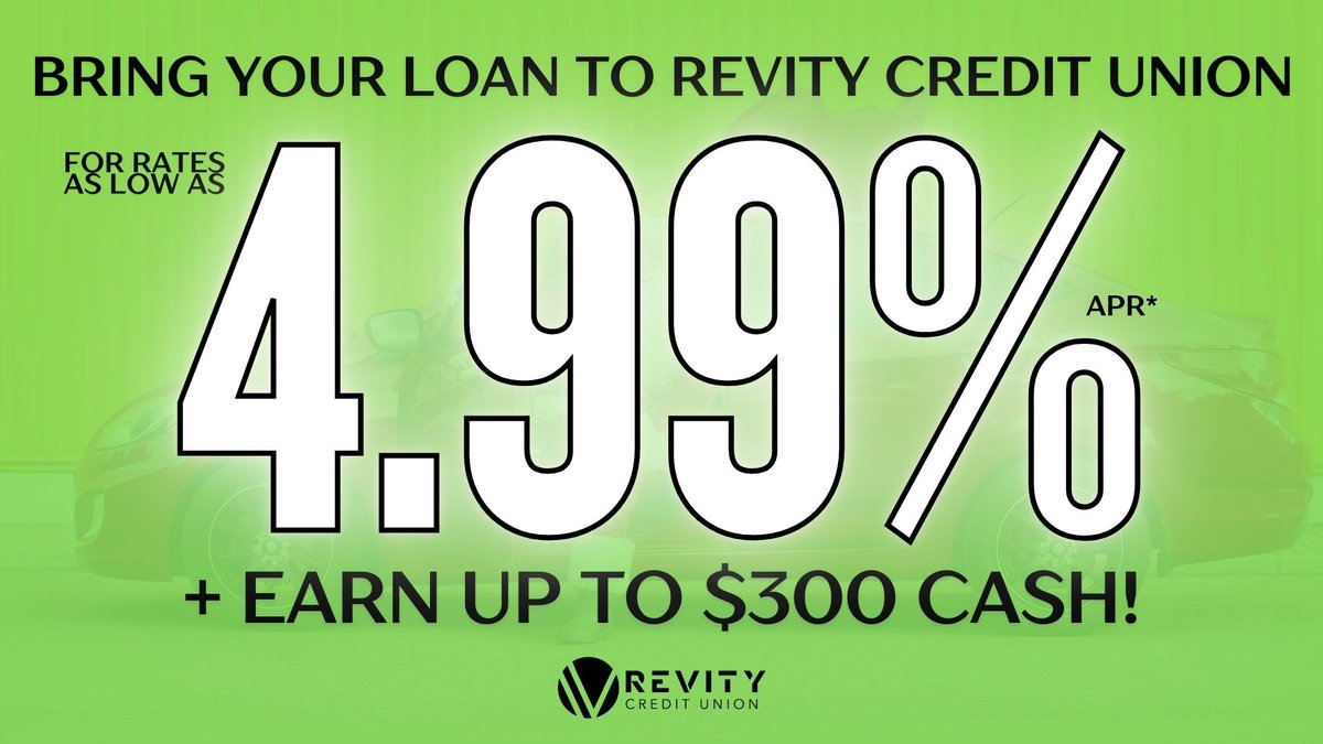 Revity_CU's tweet image. This holiday season, why not give yourself the gift of savings? Transfer your auto loan to Revity Credit Union and enjoy rates as low as 4.99% APR, plus earn up to $300 CASH! 🎄

Apply online at RevityCU.com!