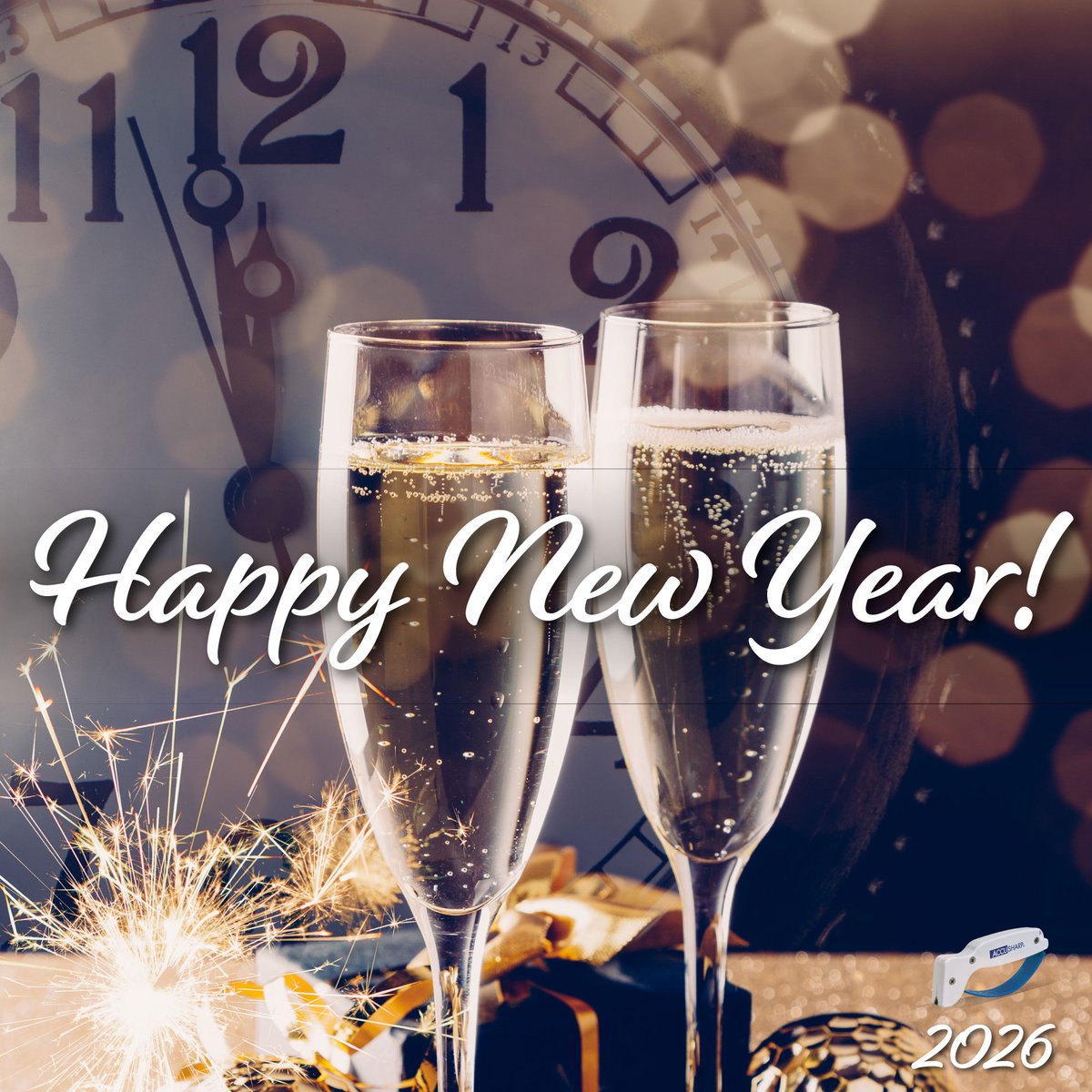 Accusharp's tweet photo. New Year, new edge! Wishing you a sharp and successful year ahead, from the AccuSharp team. #HappyNewYear #2026 #AccuSharp #KeepYourEdge https://t.co/fBS5o10NcC