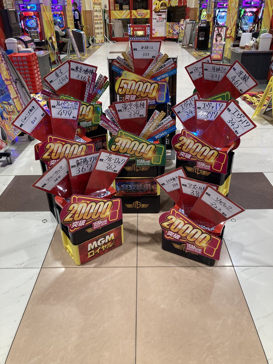 本日もご来店ありがとうございます！
明日も休まず営業しております♪
皆様のご来店お待ちしております♪
#MGM #勿来錦　#パチンコパチスロ　#休まず