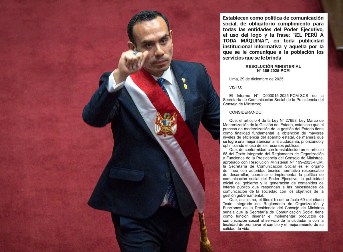 ChacoteroPeru's tweet image. José Jeri ha puesto "¡Perú a toda máquina!" como lema institucional. La aparición del tiktoker Martín Palacios no es casualidad, tengo información que este payaso habría salido por idea del entorno de Jeri, y que su misión fue limpiarle la imagen. ¡PRONTO CONTARÉ LOS DETALLES!