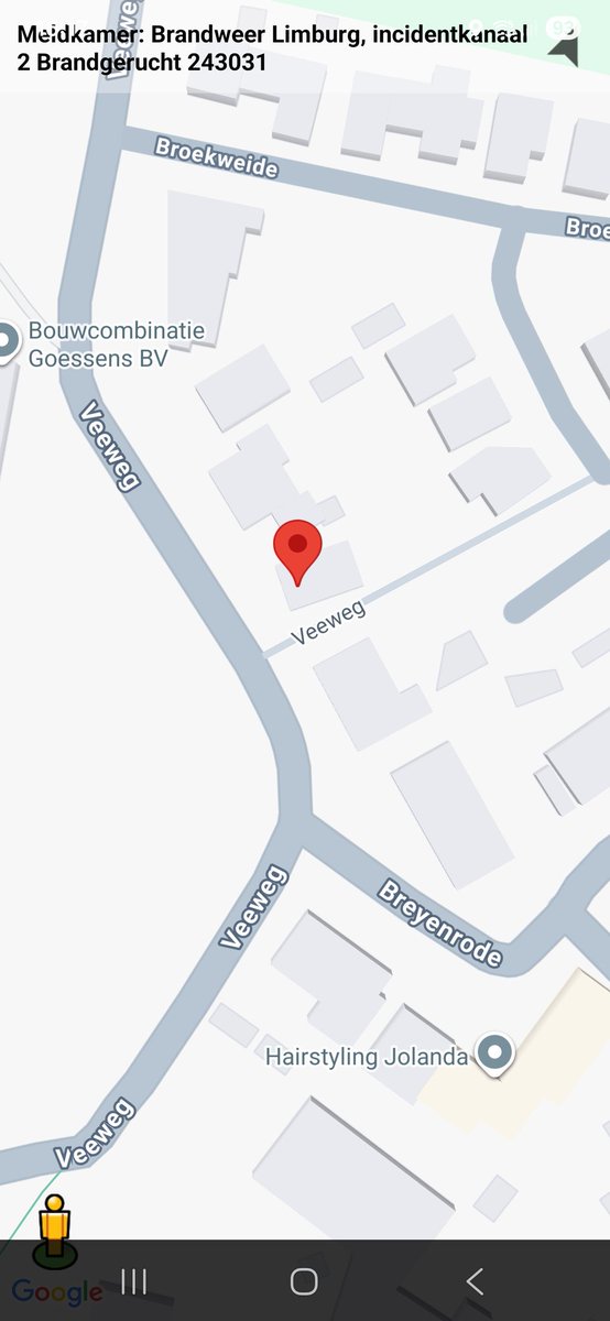 Brandgerucht aan de Veeweg in Schinnen