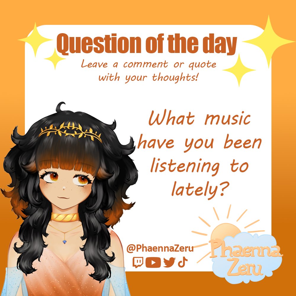 Hey #Vtubers! Question of the day: I've mostly been listening (and singing) songs that I'm practicing for my singing class! Like Hard Place by H.E.R.
I gotta learn to sing lower/deeper🥲
#QuestionOfTheDay