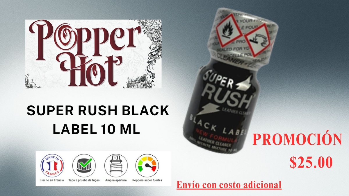 PopperHots's tweet photo. SUPER RUSH BLACK LABEL 10 ml 
🤯 PROMOCIÓN  $ 25 🤯

Sensaciones increíble 👿
PROMOCIÓN DE FIN 2025 E INICIO DE AÑO 2026
APLICA:
30 - 31 DICIEMBRE 2025
01 - 04 ENERO 2026
Envío a domicilio costo adicional, escribe a nuestro WhatsApp 71602411 https://t.co/Jy9o6RNx4I