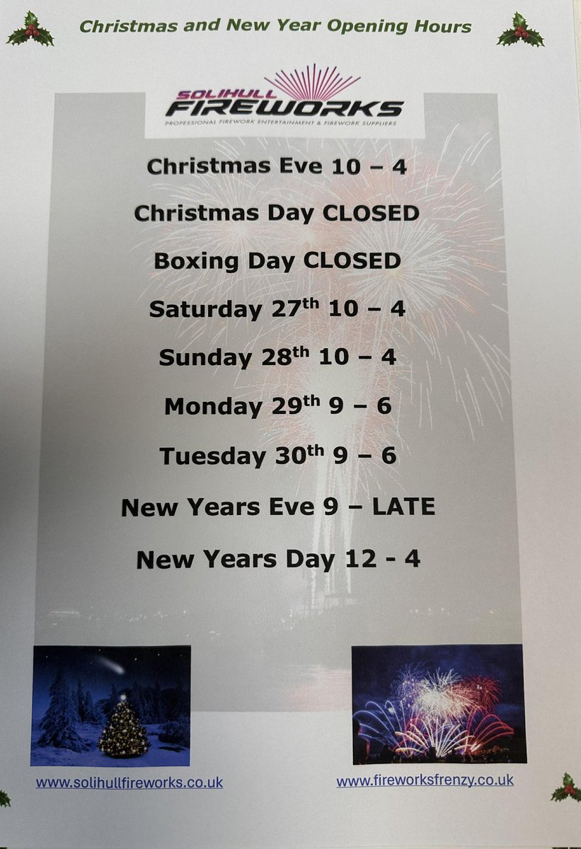 Solihull Fireworks Ltd tweet media