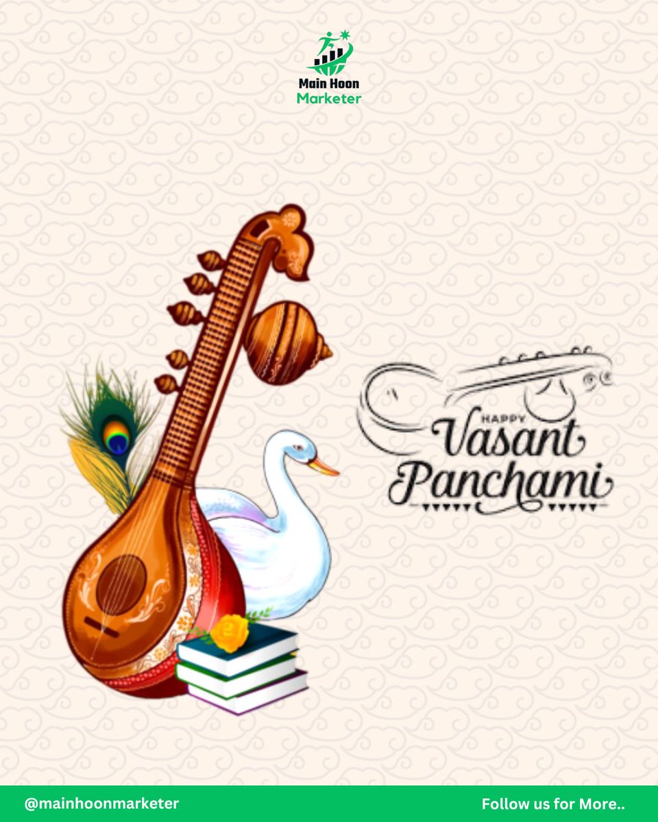 MainhuMarketer's tweet photo. Welcoming the season of wisdom, positivity, and new beginnings. Happy Vasant Panchami to all celebrating knowledge and growth. 🌼

Follow @MainhuMarketer  for digital marketing &amp; content creation tips 🥂

#digitalmarketing  #digitalmarketingtips #digitalmarketer #vasantpanchami https://t.co/GDf2ibOSqq