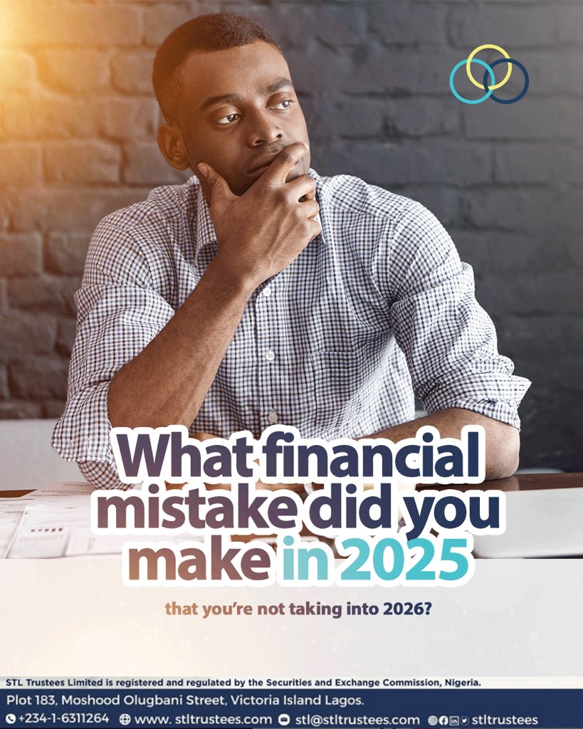 STLTrustees's tweet photo. As the year winds down, reflection matters.
What financial mistake did you make in 2025 that you are not taking into 2026?
#financialreflection #moneylessons #smartmoney #financialgrowth https://t.co/dXGrQahSOu