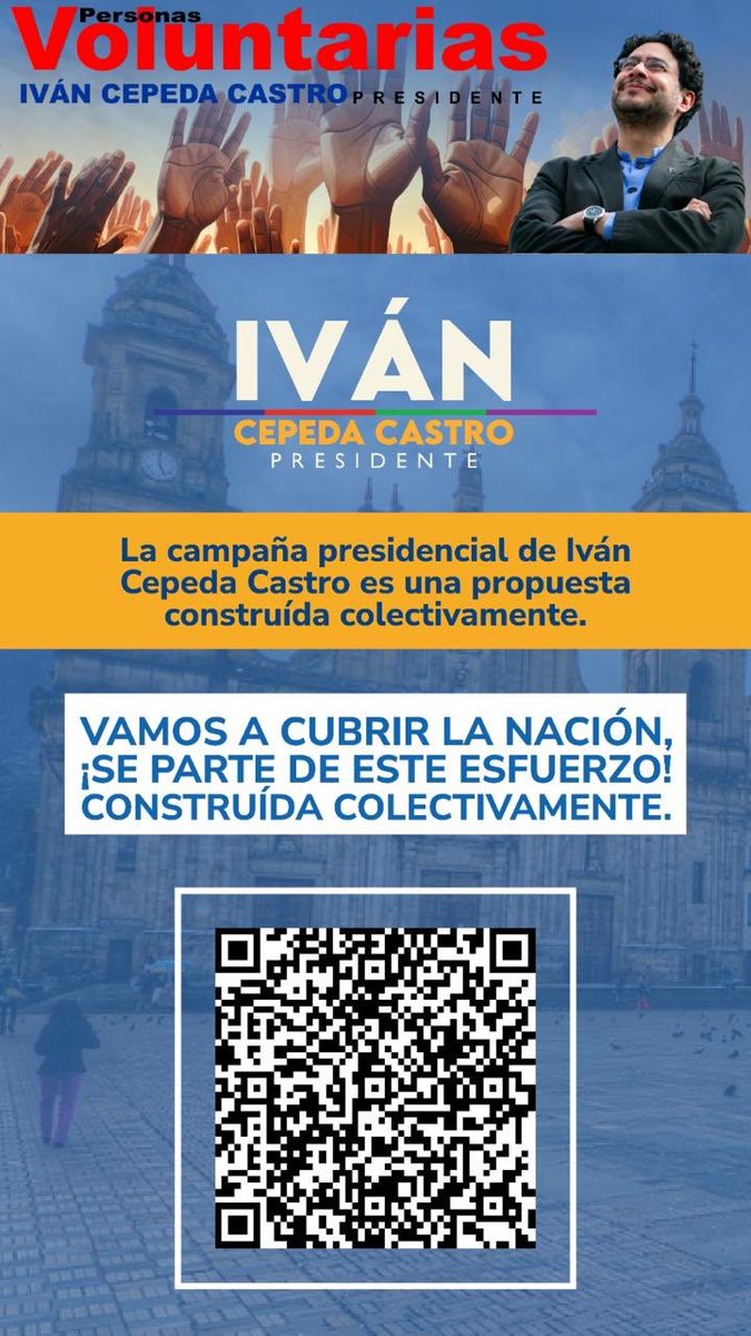 IvanCepedaCast's tweet image. ESTE ES EL CÓDIGO QR PARA SER VOLUNTARIA Y VOLUNTARIO DE MI CAMPAÑA