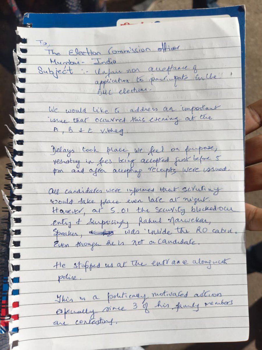 deepaq_silan's tweet photo. @PreetiSMenon @ECISVEEP @MaharashtraSEC @mybmc Candidates even tried to submit their letter to RO requesting to take our action and accept it but it was stopped and said no letters will be accepted by RO !! Attached is the signed letter by candidates with payment receipt https://t.co/KjeJbT8WQB