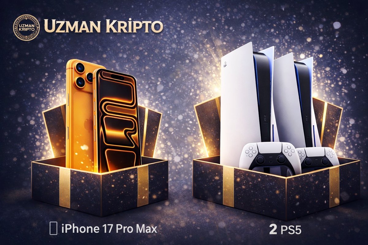 🎄 UZMAN KRİPTO ÇEKİLİŞİ 🎄 

🔥 1 KİŞİ iPhone 17 Pro Max
🎮 2 KİŞİ PS5 KAZANACAK! 

Efsane hediyeler için 👇

Katılmak için:
✅ Beni takip et
✅ Bu gönderiye LIKE + RT yap
✅ Yoruma “Katıldım” yaz
💌 Çekiliş kaydı için size DM göndereceğim 👇 

⏰ Çekiliş, 300 katılımcı ve 1000