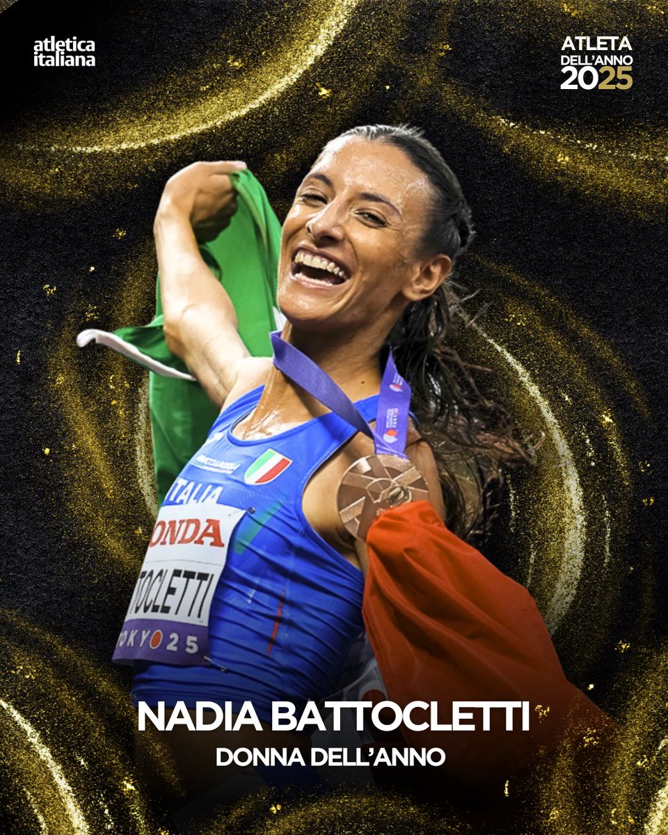 💥 𝐍𝐀𝐃𝐈𝐀 𝐁𝐀𝐓𝐓𝐎𝐂𝐋𝐄𝐓𝐓𝐈, 𝐒𝐄𝐈 𝐋𝐀 𝐃𝐎𝐍𝐍𝐀 𝐃𝐄𝐋𝐋’𝐀𝐍𝐍𝐎!

Come nel 2024, ancora un successo agli Oscar dell’Atletica Italiana per l’argento mondiale dei 10.000 e bronzo dei 5000, oro europeo del cross e dei 10 km su strada e del cross

#atletadellanno2025