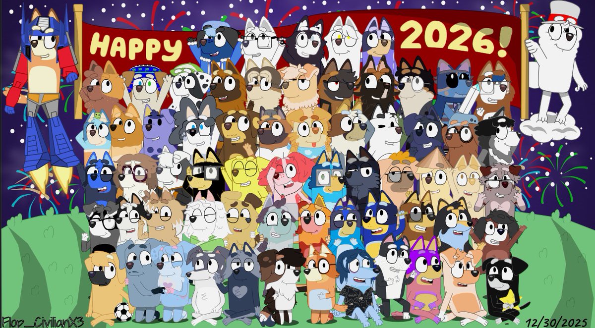 OH MY GOSH.. AFTER FOUR MONTHS I CAN FINALLY PRESENT U THIS 🔥 THE OFFICIAL GROUP PHOTO 💙

Thank yall so much for bearing with me altho I took so long to complete it I love all u guys so much 😭🫶

#bluey #blueyart #blueyfanart #digitalart #blueytwt #blueyoc #blueyedit #artist