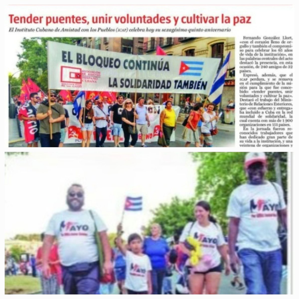 bmcnebaj's tweet photo. #CubaCoopera.
#Cuba Solidaria.
#No más Bloqueo.
#Lucharemos y Venceremos.
#La Solidaridad de los pueblos un puente indestructible. https://t.co/6FgM9FzEVi