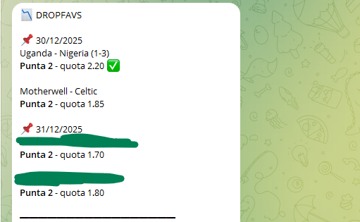 BackToLayHorse's tweet photo. 🔥DROP FAVS: Il mercato crolla, noi incassiamo!📉

✅Nigeria @ 2.20➡️chiusa a 1.70
✅Celtic @ 1.85 ➡️< 1.70
📈ROI: +179% | Yield: +16.7%
🎯Strike Rate: 62.3%

Inizia il 2026 con il botto!🥂
Entra nel Bot
https://t.co/9GB8VF5t2m

#BettingTips #DropFavs #ValueTips #TradingSportivo https://t.co/QwDCNVHku6