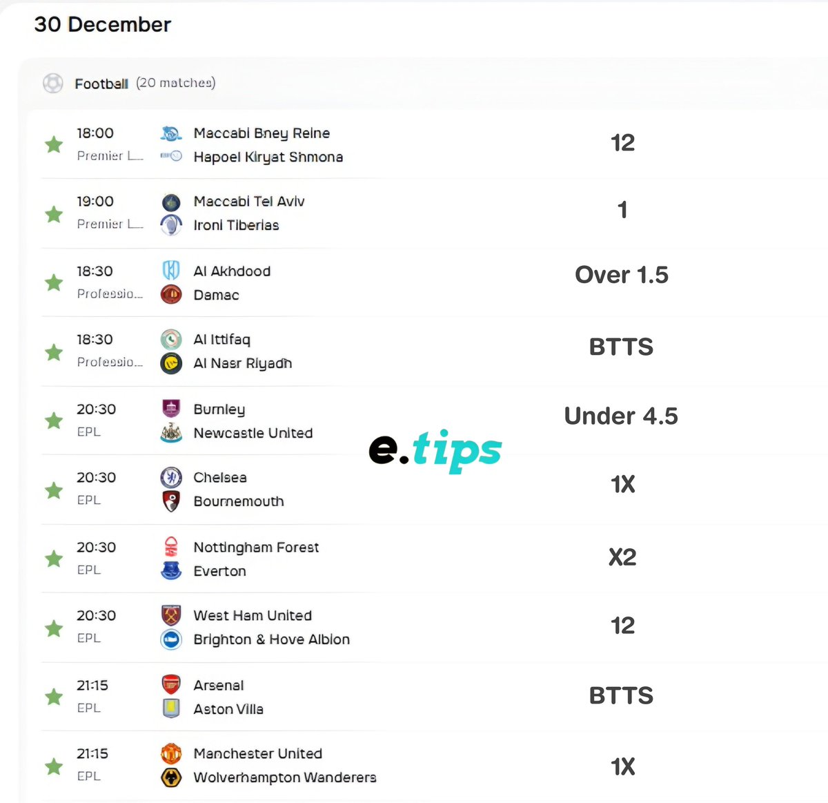 Etips_1's tweet photo. TODAY ANALYSIS 📊⚽

I spent hours breaking down every stat — goals, form, xG, head-to-head & injury impact.
These are the cleanest picks for this weekday games across EPL, Saudi Pro League, and Israel League.

If you trust data over luck…
These predictions are for you 📌
#sportsbetting #etips #punters