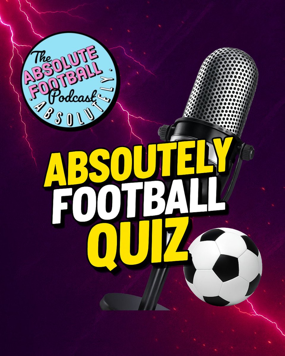 ⚽️ THE ABSOLUTELY FOOTBALL QUIZ – 2026 ⚽️
⏰ Deadline EXTENDED → 31st January 2026

🎙️ Want to appear on the show?
We’re inviting Football Content Creators, Podcasters &amp; Fans to take part in a brand-new 1v1 fun quiz tournament.

🏆 Battle it out to be crowned the Absolute