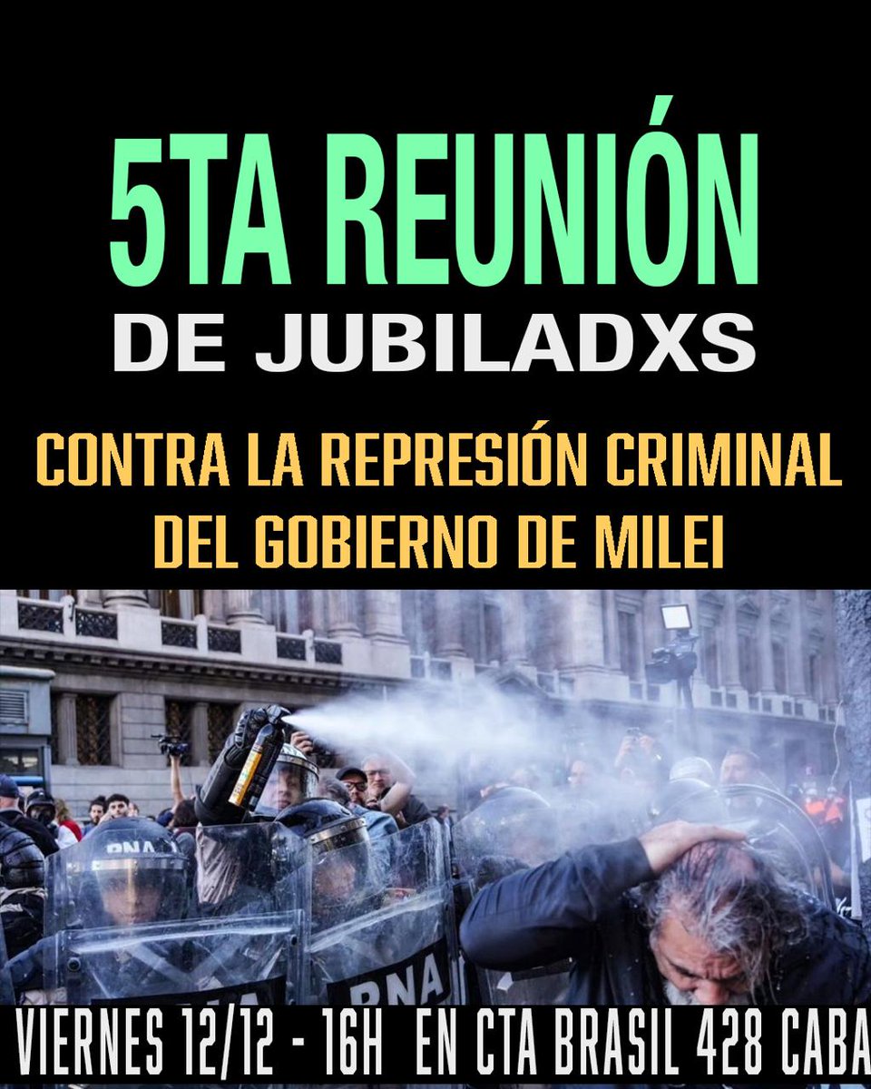 EBelliboni's tweet image. Según el CELS [30/12, Las víctimas del protocolo de Bullrich:
1.399 heridos
750 en 2024
649 este año.
entre otros fue fusilado y casi asesinado Pablo Grillo, Fotógrafo, una niña gaseada en la calle,una señora de más de 80 años empujada  brutalmente por un gendarme.
Basta Milei !