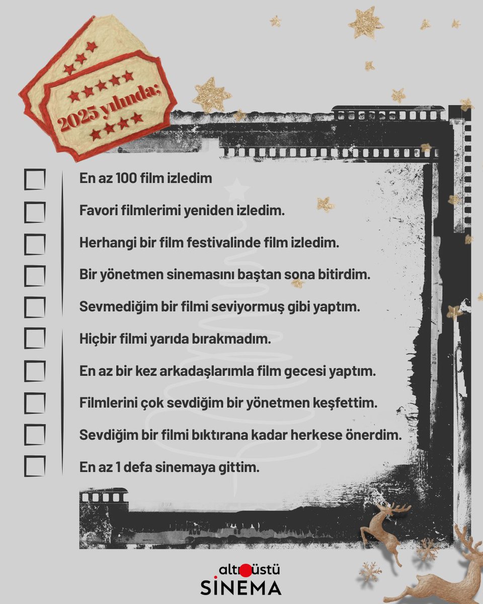 altiustusinema's tweet photo. YIL SONU SİNEFİL KARNESİ 📝

2025 sinema açısından senin için nasıl geçti? https://t.co/7kfZyhbS7t