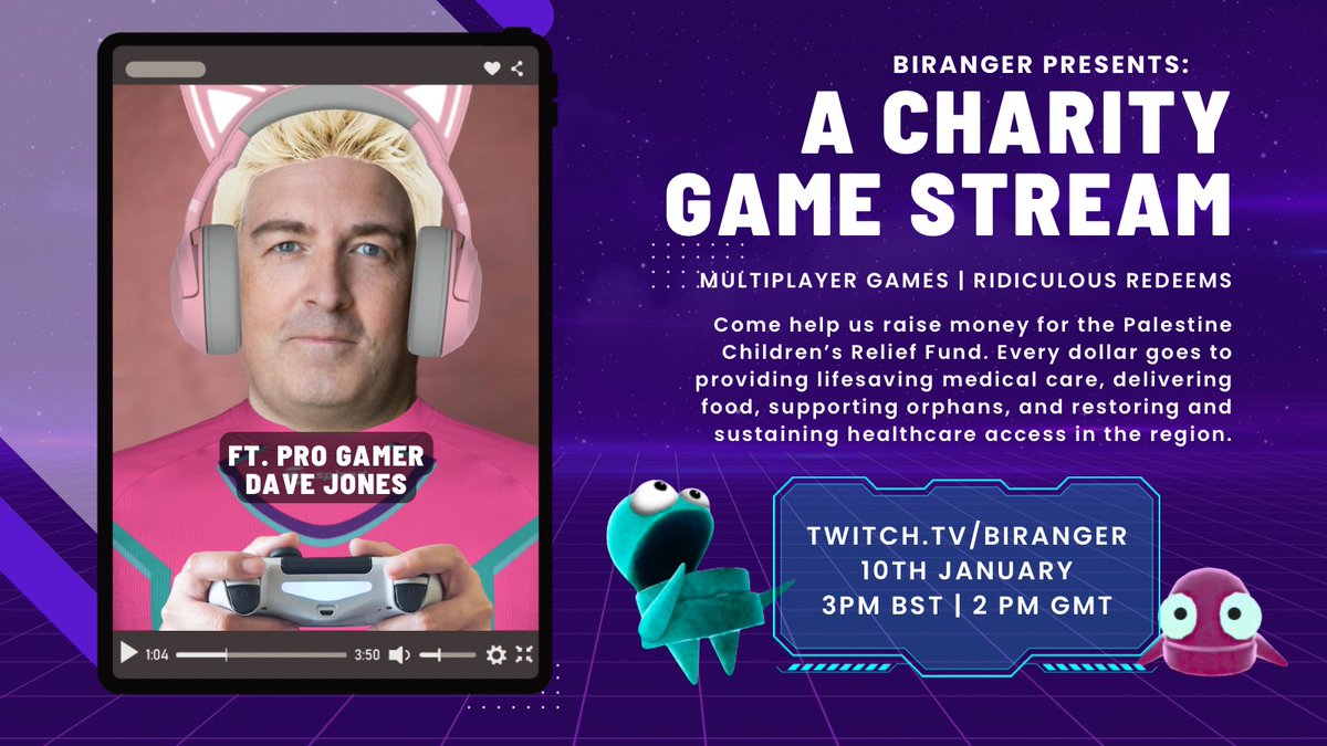 GoodBiRanger's tweet image. And the charity run keeps going!

Join me and Professional Gamer @DaveJonesActor for a couple hours of multiplayer mayhem on the 10th of January.

We’ll have some redeems up for donations, and every penny goes to a good cause! 

See you @ twitch.tv/Biranger!
