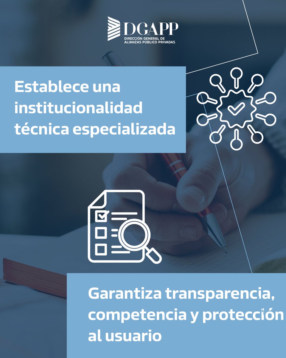 DGAPPRD's tweet photo. Las #APP no son solo contratos, sino estructuras técnicas complejas. La Ley 47-20 coloca a RD a la vanguardia regional al regular todo el ciclo del proyecto, definir claramente los riesgos, exigir valor por dinero y proteger al usuario. #DGAPP https://t.co/ZEQRwGmsSp