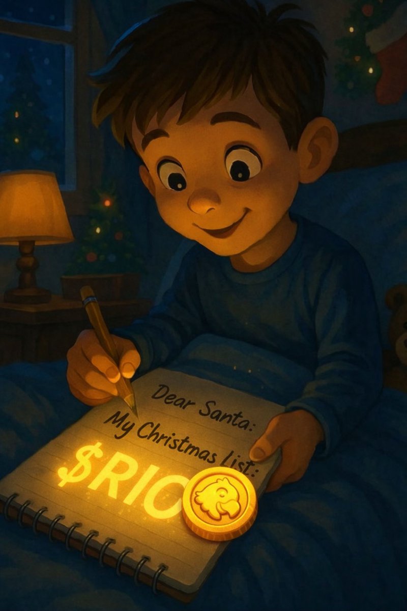 OpeyemiATA42200's tweet photo. I am WAGMIDOVE, and on this quiet Christmas night, the world feels small enough to fit inside my room.
Snow whispers against my window while the lamp beside me hums softly.
I press my pencil to the page and write carefully
Dear #SantaRio ,
My Christmas list: $RIO $RIO $RIO.... https://t.co/IXgPO21qkB