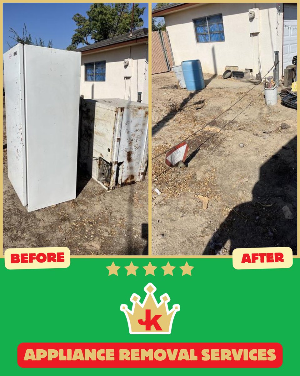 Say goodbye to unwanted appliances! Our expert removal service is just a call away. When it's time to get rid of unwanted items, Junk King Fresno is the name to trust in Madera County. Head to our website or give us a call to book your appointment!