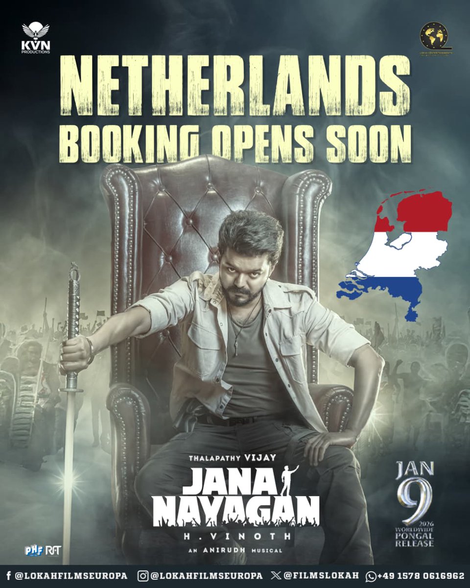 ticketverz's tweet photo. 🎬🇳🇱 Jana Nayagan - Coming to The Netherlands!
Pre-register now &amp; get priority booking + early access before public sales 🎟️
👉 https://t.co/SM5zU73VHS
Don’t miss this massive release!

#JanaNayagan #Netherlands #TamilCinema #Thalapathy #TamilMovie #PriorityBooking #TicketVerz https://t.co/GZUPFcMldr