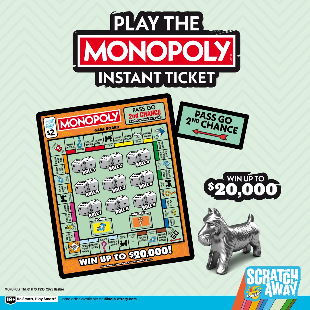 IllinoisLottery's tweet photo. What’s YOUR go-to MONOPOLY game token? Comment your answer below and play our MONOPOLY Instant Ticket for a chance to win the top prize! Buy now. https://t.co/vxDCHphQiT