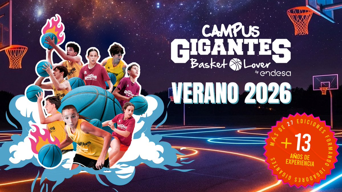 📢​ ¡Vuelve el <a href="/CampusGigantes/">Campus Gigantes Basket🏀Lover</a> <a href="/basketlover/">Endesa Basket Lover</a> de verano!

🔹​Enfoque técnico
🔹​Entrenadores cualificados
🔹​Grupos reducidos
🔹​Valores y hábitos

🎁​ Promoción pronto pago
👉​ Sedes y fechas: campusgigantes.com
