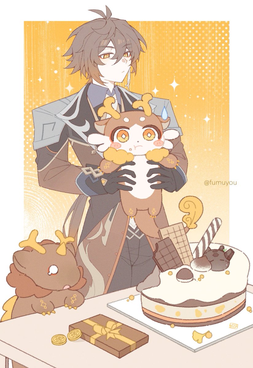fumuyou's tweet photo. 钟离先生生日快乐🎉🎉
 #zhongli https://t.co/q0R9W6Jl2t