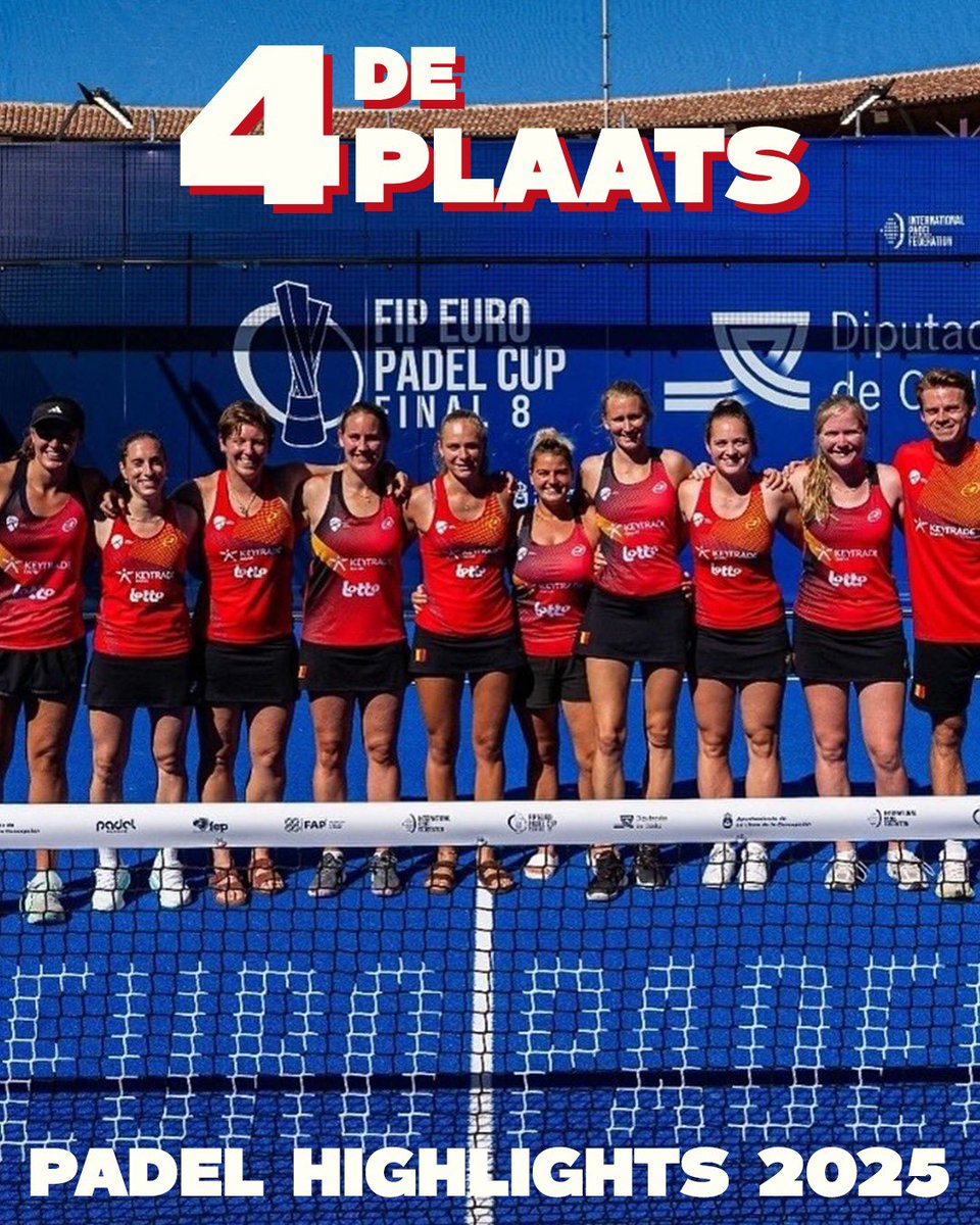 PadelBelgium's tweet photo. Belgian Padel 2025: What. A. Year. 🇧🇪🔥
✅ Multiple FIP titles! 
✅ A strong Junior Padel World Championship, with boys and girls finishing 13th!
✅ A 4th place at the European Padel Championship!
✅ Euro Padel Cup Seniors: 6th place for the women, 4th place for the men! 🤩🙌🎾 https://t.co/hLlgADu3Lv