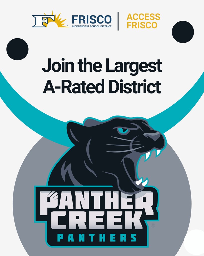 PCHSFrisco's tweet image. Frisco ISD is the largest A rated district in Texas and Panther Creek High School is proud to be part of it. Families can apply through Access Frisco beginning January 12: friscoisd.org/access-frisco