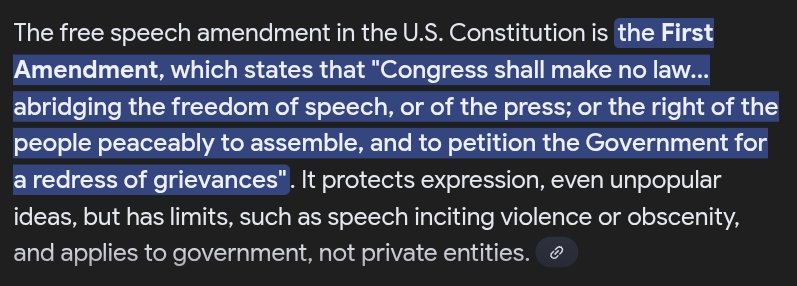 MrSpiritsRaven's tweet image. The #FreeSpeechAmendment in the #USConstitution is the #FirstAmendment which states that "#Congress shall make No #Law... #Abridging The #FreedomOfSpeech, or of the #Press; or the right of the People Peaceably to ASSEMBLE, &amp;amp; to PETITION the #Government for a redress of