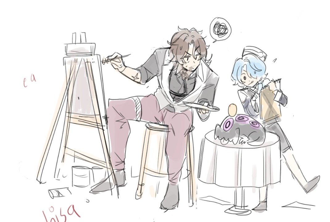 _yyomi's tweet photo. sketching a silly idea that been stuck in my head for a while (might render it after i finished my workasdfasdfkasdh) https://t.co/E06ojPQwi7