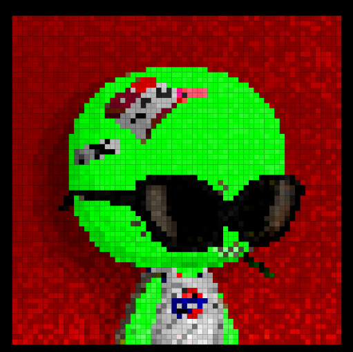 1CentCollector's tweet image. Customized my  @ArtOnBlockchain  send/receive NFT #4000 to send a pixelated version of my forever @thealienboy 👽🛸PFP into the network. 

Super cool project, I loved being able to customize it! 

artblocks.io/token/0xababab…

#thealienboy