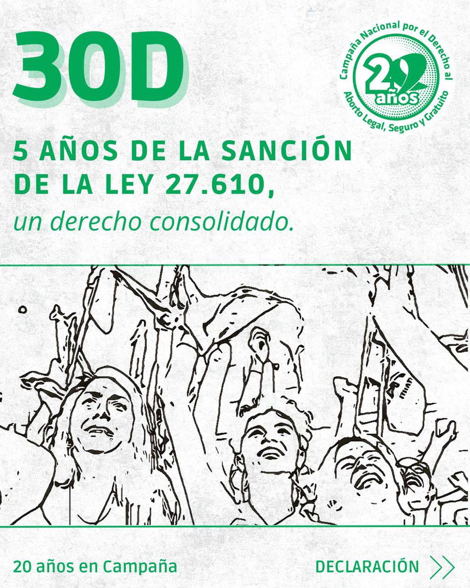 CampAbortoCABA's tweet photo. 📣5 Años de la ley 27.610

A 5 años de su sanción, afirmamos que la Ley 27.610 salva vidas, amplía derechos y fortalece la autonomía de las mujeres y las personas gestantes en todo el país. Aún con desigualdades en su implementación y resistencias persistentes. https://t.co/qtpy9lc9cT