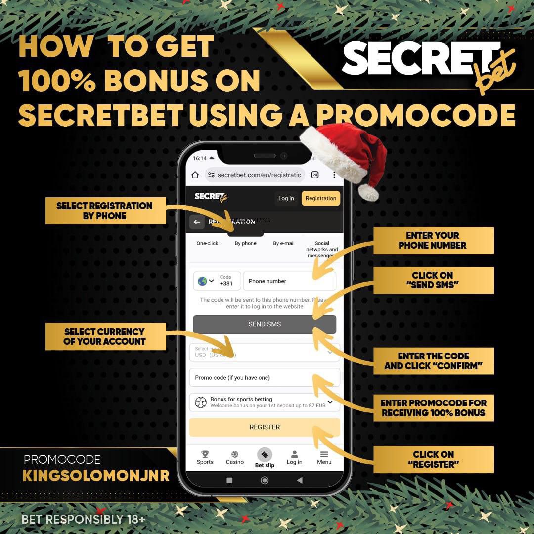 Kingsolomon_Jnr's tweet photo. SECRETBET is here guys!!!

🖥Register on SecretBet
➡️➡️ https://t.co/2RIlVD3S7b 

Promo Code: KINGSOLOMONJNR 
🔔Use the promo code to get 100% welcome bonus. https://t.co/QXh5L9OVy5