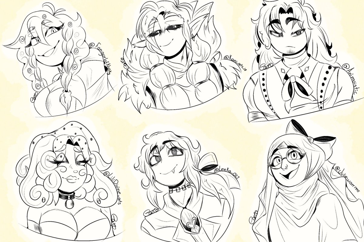 Thank you for letting me draw your OCs ✨️❤️ I hope you like how they turned out ✨️ <a href="/Karu_arts_18/">🔞🌱Karu (AGE IN YOUR BIO OR ELSE...)🌱 🔞 ♒</a> <a href="/LiliDivine_arts/">Lili_Divine Artist (COMM CLOSE)</a> <a href="/Lenka_027/">🪦🥀Lenka🫀🧠</a> @FangurloNusky <a href="/Animoistic/">🔞 ❥ 𝑉𝑒𝑒 🤍</a> @Juliewarr1445 

#originalcharacter 
#originalcharacterart