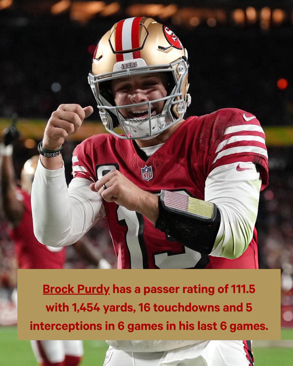 OurSf49ers's tweet photo. #49ers QB Brock Purdy is sizzling and playing at an MVP caliber level lately 🔥 https://t.co/xZ9kacwDRE