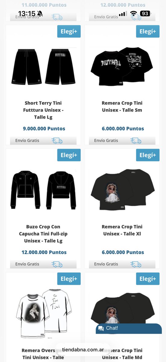 fetodebiologa's tweet photo. Aviso para los que tienen BNA con el sistema de puntos Elegí + pueden canjear merch de Tini x Under Armour con envío gratis al menos a Córdoba. Hay para elegir remeras buzos y pantalones🫶🏻

https://t.co/QqMx12Z0MU https://t.co/Z3CoUsCSGV