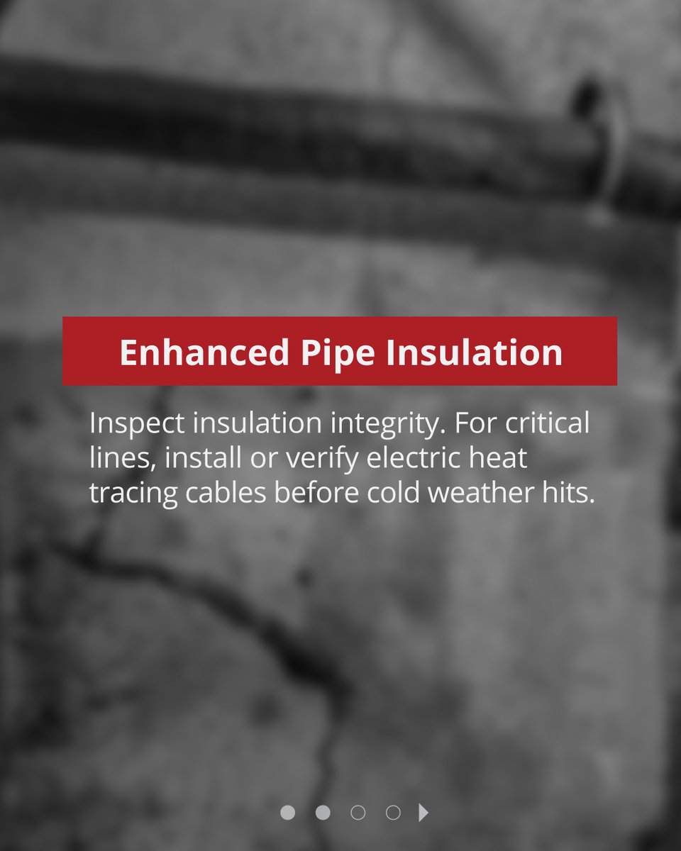 arsrespond's tweet image. Cold weather preparedness is a multi-layered defence against costly water damage! Is your facility ready?
Click here to read about it: linkedin.com/pulse/industri…
#FreezePrevention #IndustrialSafety #Winterizing #ColdWeather