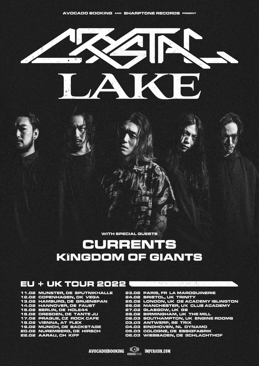 AmpedUnleashed's tweet photo. Crystal Lake - European Tour 2026
(with Currents &amp; Kingdom of Giants)

https://t.co/ZrFQYycJ8N

#metalcore #numetal #heavymetal #metalmusic #bands #music #deathcore #metalhead #nowplaying #metalheads #metalcommunity @CrystalLake777 @CurrentsCT @kingdomofgiants #concerts #tours https://t.co/P9XWS9R1gF