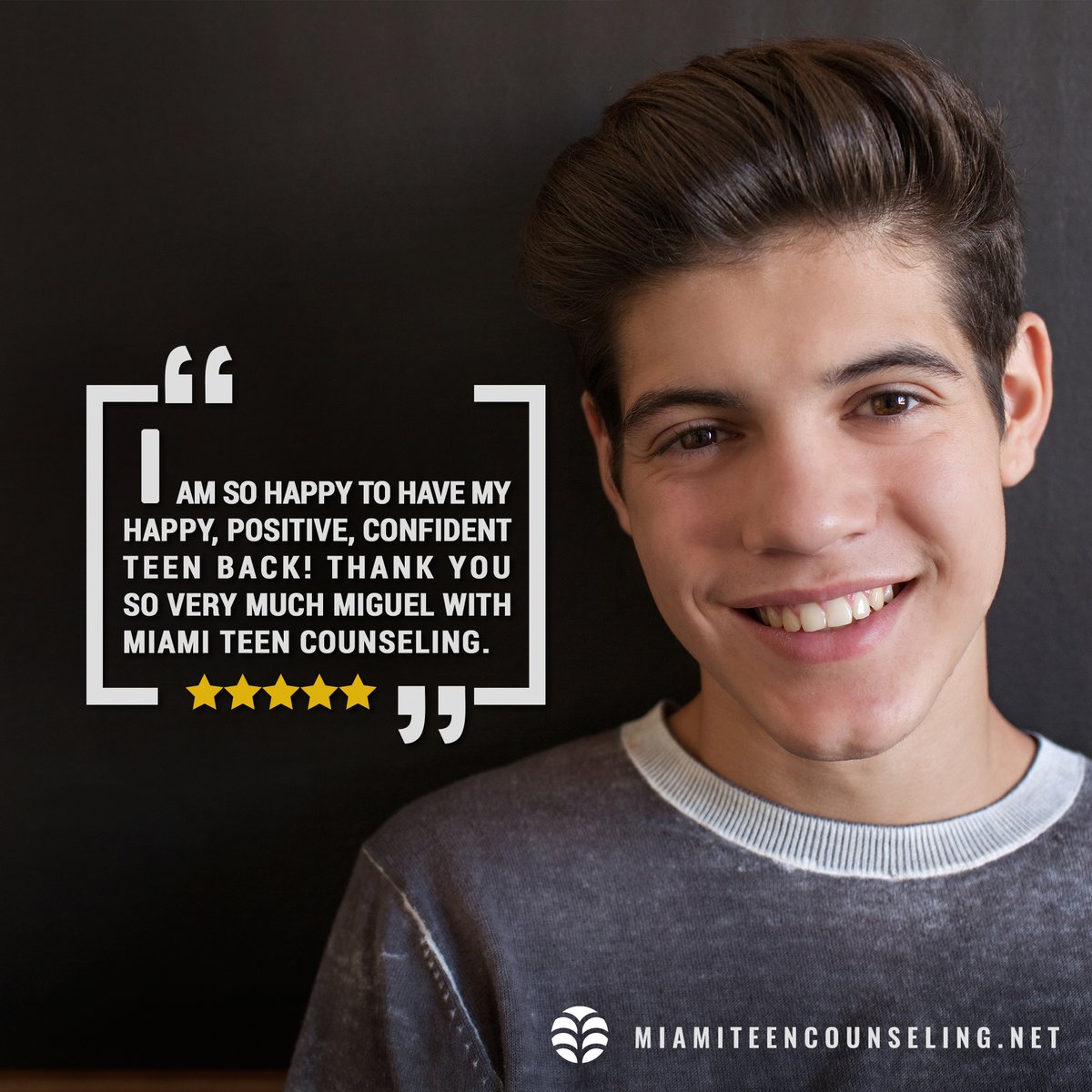 Where is your happy teen? Is stress or depression overwhelming them? Teenage challenges are normal but crippling conditions are not. If your teen is struggling, then we can help. Visit miamiteencounseling.net or call 786-664-7426.