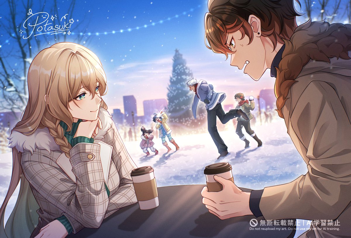 potasuki's tweet photo. ❄️⋆✴︎˚｡⋆ Winter days .𖥔 ݁ ˖⋆ ˚❄️ 
ft. @miomawla and @mbekmlyt03 ocs~ #oc #potasuki_oc https://t.co/CzvOQfPMrh