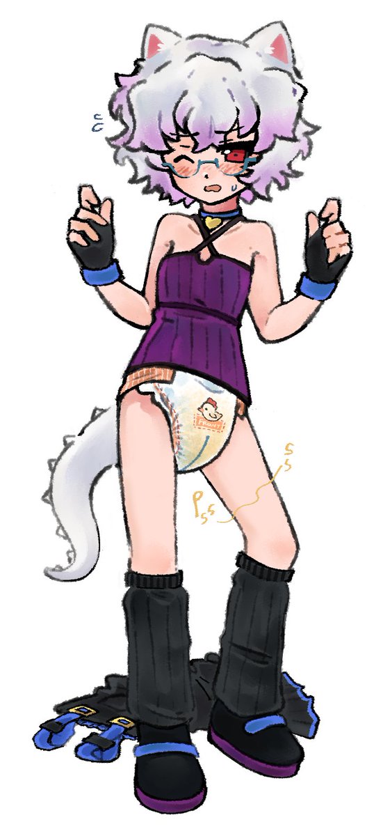 UltimatePrinny's tweet photo. Heeeey TMI Tuesday with new pic~ Agatha showing off how cute she be in a skirtall~ And without it.

Art done once again by the amazing @/omufujofishl on the sky of blue, go check her out~ https://t.co/swLoqCc9tC