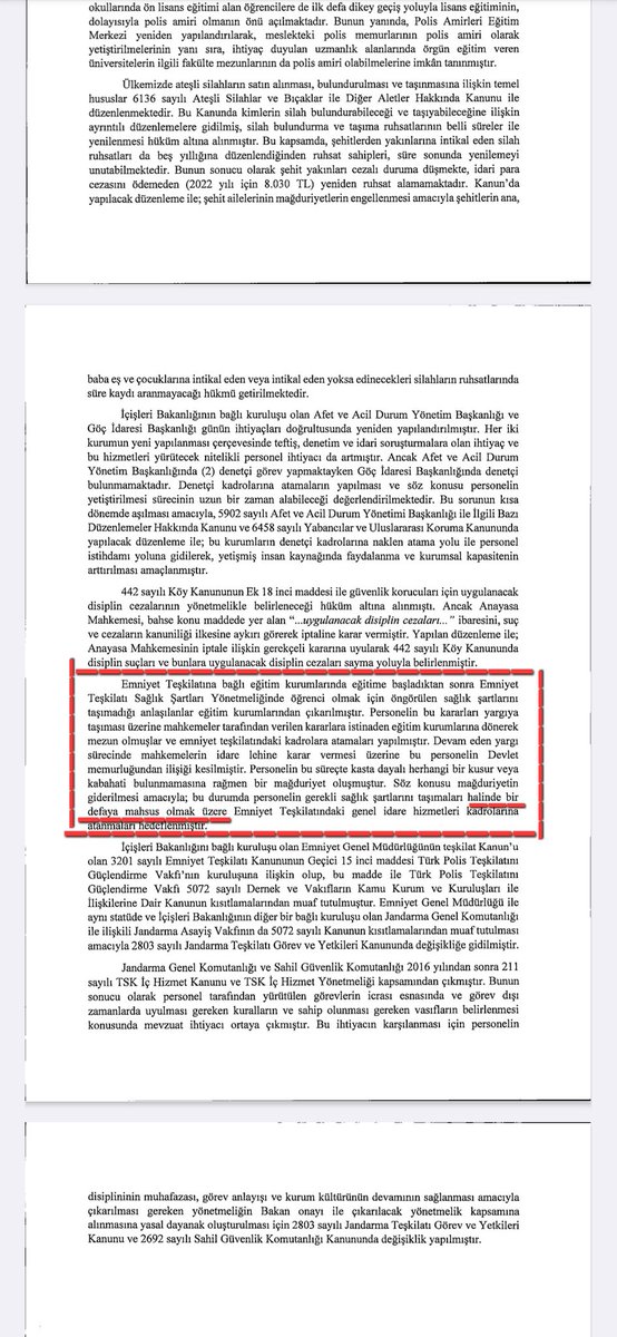 POLİS YÜKSEK ÖĞRETİM KANUNU İLE BAZI KANUNLARDA DEĞİŞİKLİK YAPILMASINA DAİR KANUN TEKLİFİ 

1. NEDEN BİR DEFAYA MAHSUS?
cdn.tbmm.gov.tr/KKBSPublicFile…

POLİS YÜKSEK ÖĞRETİM KANUNU İLE BAZI KANUNLARDA DEĞİŞİKLİK YAPILMASINA DAİR KANUN

2. NEDEN 6AY KAPSAMLI KALDI?
resmigazete.gov.tr/eskiler/2022/1…