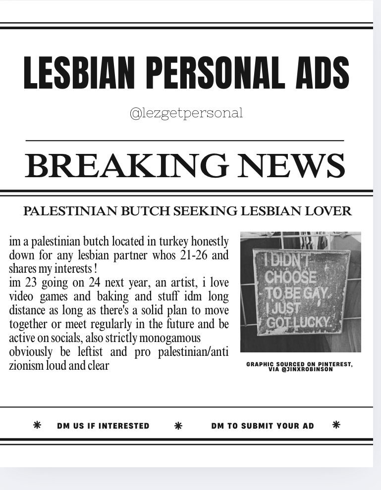 lezgetpersonal's tweet image. this butch is seeking a pro-Palestine, creative, and video game loving partner! dm us if that sounds just like you :)
.
.
.
.
.
#femme4butch #butchfemme #highfemme #butch4butch #switch #lesbians #studfemme #studs