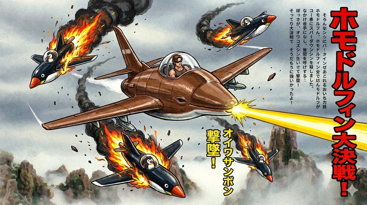 asagi_pollotto's tweet photo. ホモドルフィンのAIファンアート
動画で使っていただくなら、こだわれば良かったとよがり狂ったのでリメイク、そしてVS脱税怪獣！ https://t.co/Wn0OZtBprt