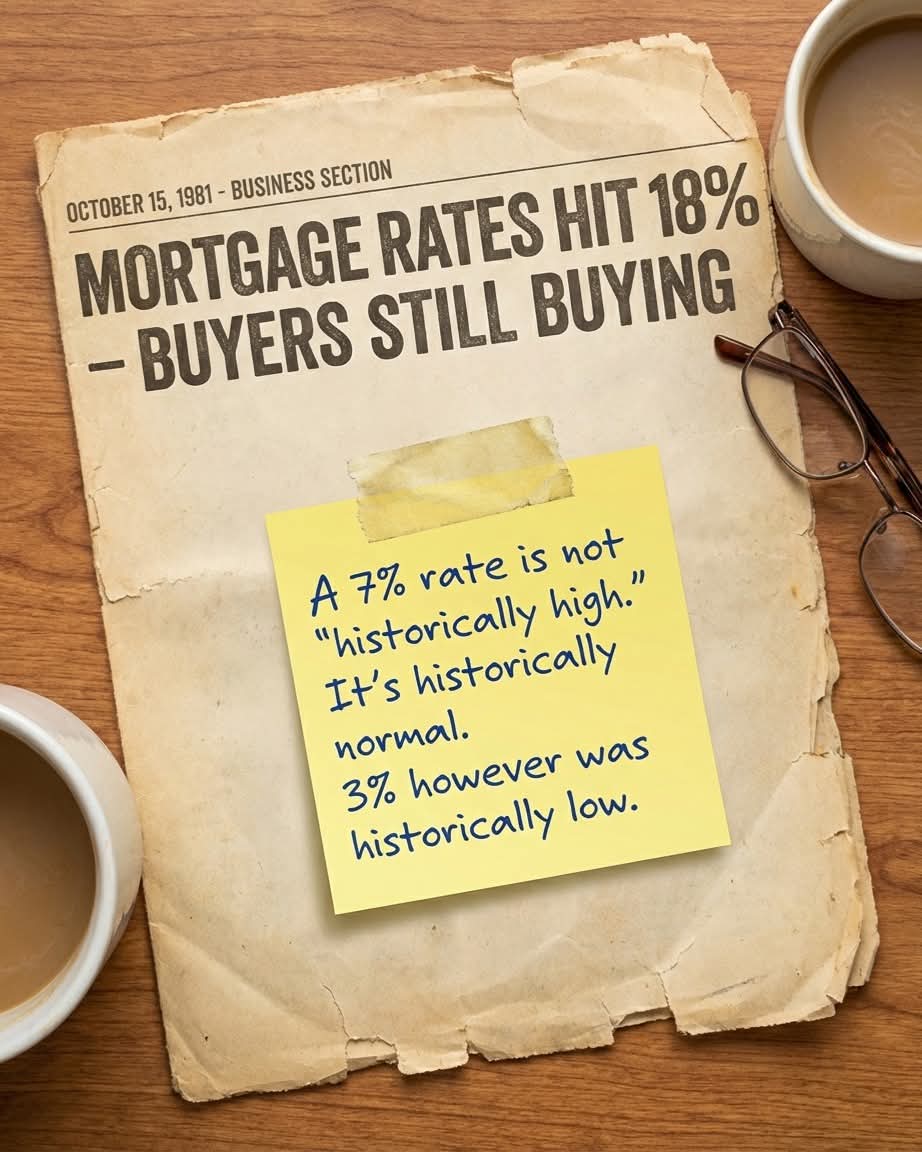 XploreFL's tweet photo. Perspective matters.
Waiting for “normal” mortgage rates? 3% wasn’t normal — it was an anomaly. https://t.co/3w4eXiUdex
