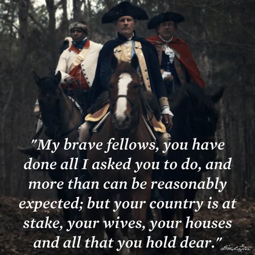 #OnThisDayInHistory George Washington gives a speech to his men, hoping to inspire them to reenlist: "My brave fellows, you have done all I asked you to do, and more than can be reasonably expected; but your country is at stake, your wives, your houses, and all that you hold