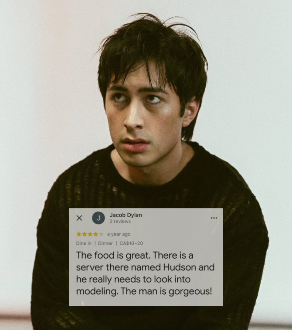 seriesemcena's tweet image. Uma avaliação antiga do restaurante The Old Spaghetti Factory acabou chamando atenção por, curiosamente, antecipar o sucesso de Hudson Williams:

“Há um garçom chamado Hudson que realmente deveria considerar a carreira de modelo. O homem é lindíssimo!”

(via: @BuzzingPop)